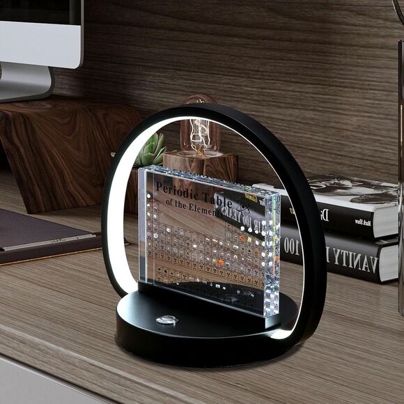 Periodic Table LED Desk Lamp w 83 Real Elements in Acrylic Display Black - Picture 3 of 10